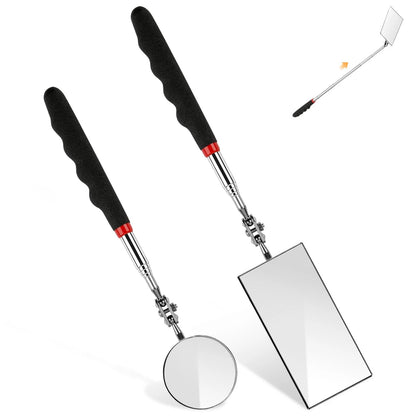 2X Telescoping Inspection Mirror for Mechanics (360° Swivel)