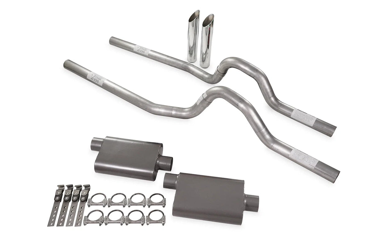Dual Exhaust Kit 2.5" 2 Chamber Rear Exit SW Tips for Ford F-Series (1973–1979)