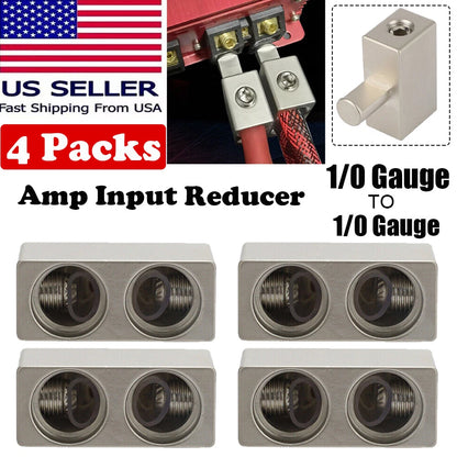 Set of 4 Car Audio Power Ground 1/0 AWG to 1/0 Gauge Offset Reducers