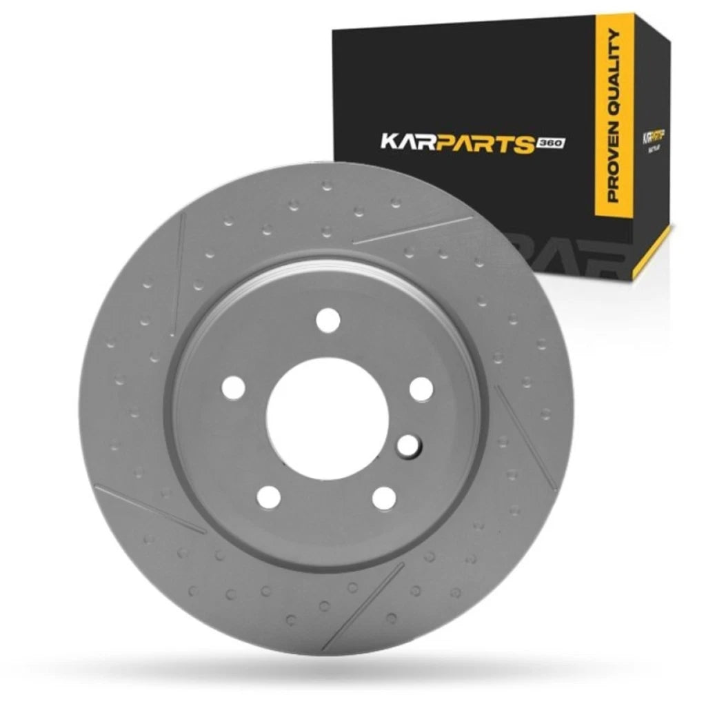 Rear Rotor for BMW 330i (2006) - Cast Iron, Coated, Dimpled & Slotted - ALX-PAU-DF-644-31118-CLA2