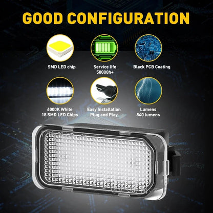 Set of 2 LED License Plate Lights for Ford C-MAX Transit Edge