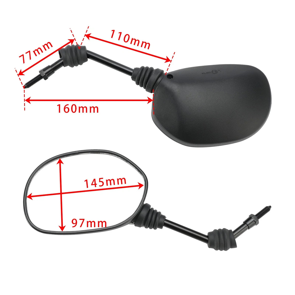 Pair Rearview Mirrors for Piaggio NRG 50 / NGR MC3 50 / SKR City 50 / Zip 50