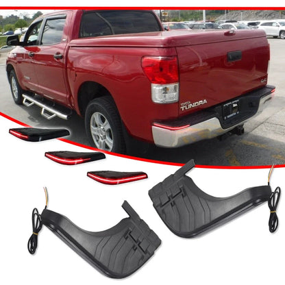 Set of 2 Red LED Rear Bumper Extensions for Toyota Tundra (2007–2013)