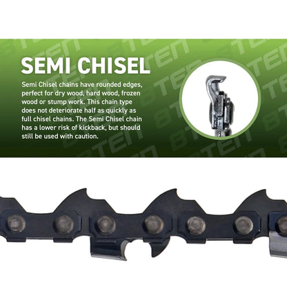 6-Pack Chainsaw Chain 16 Inch .050 3/8 57DL for Echo CS-400 CS370 (2010–2023)