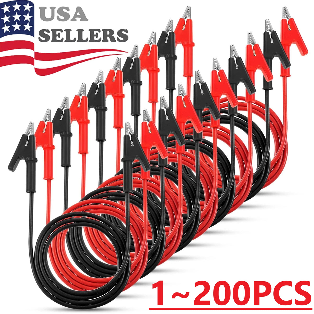 Set of 4 Alligator Clips Electrical Multimeter Test Leads 1500V/15A