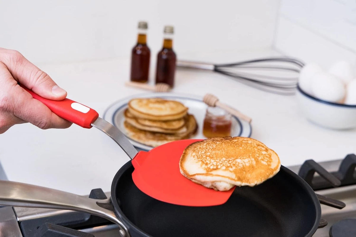 Wide Silicone Pancake Spatula for Cooking - Large Heat-Resistant Turner