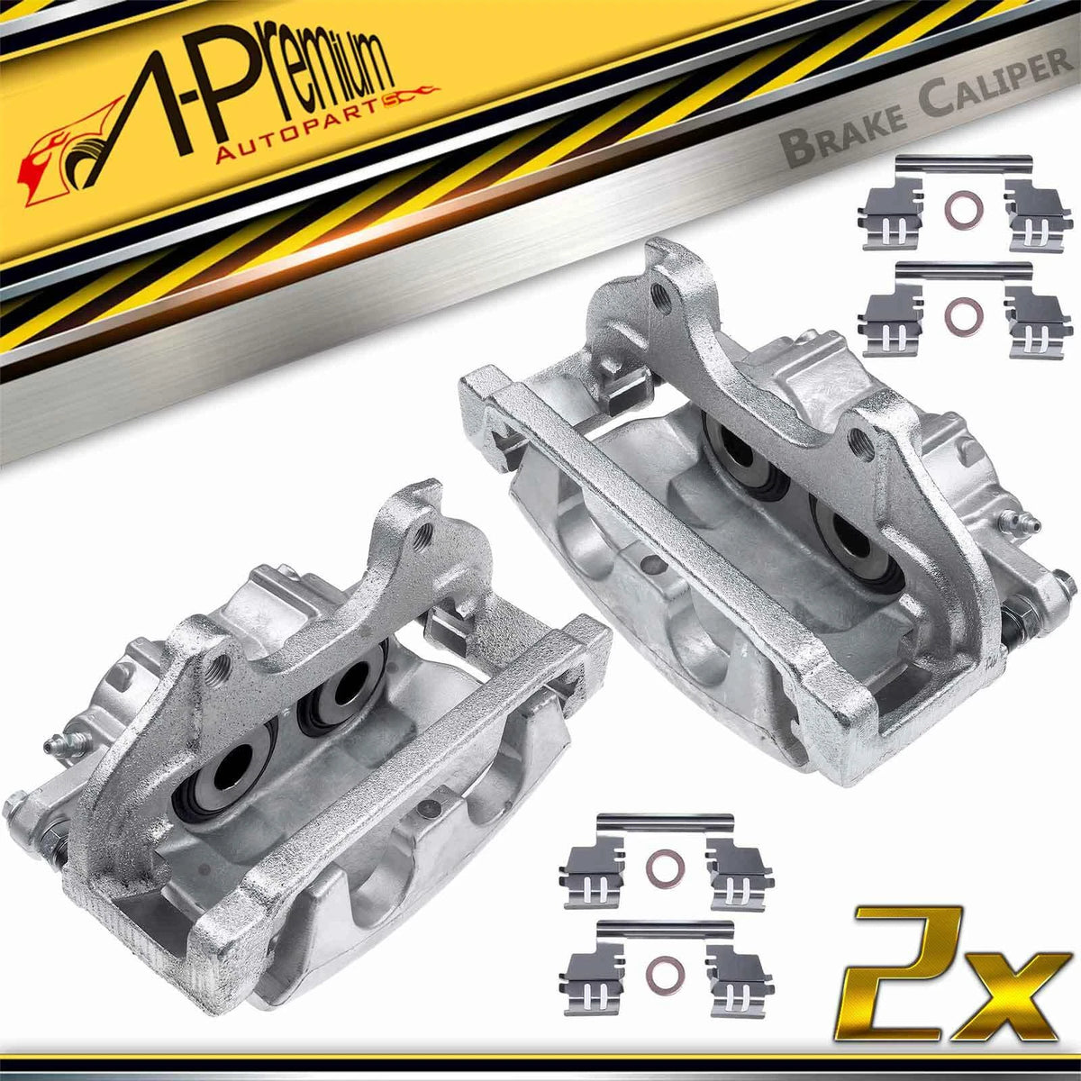 2X Front Disc Brake Calipers w/ Bracket for Dodge Charger (2012–2021) 18-B5016A, 18-B5017A
