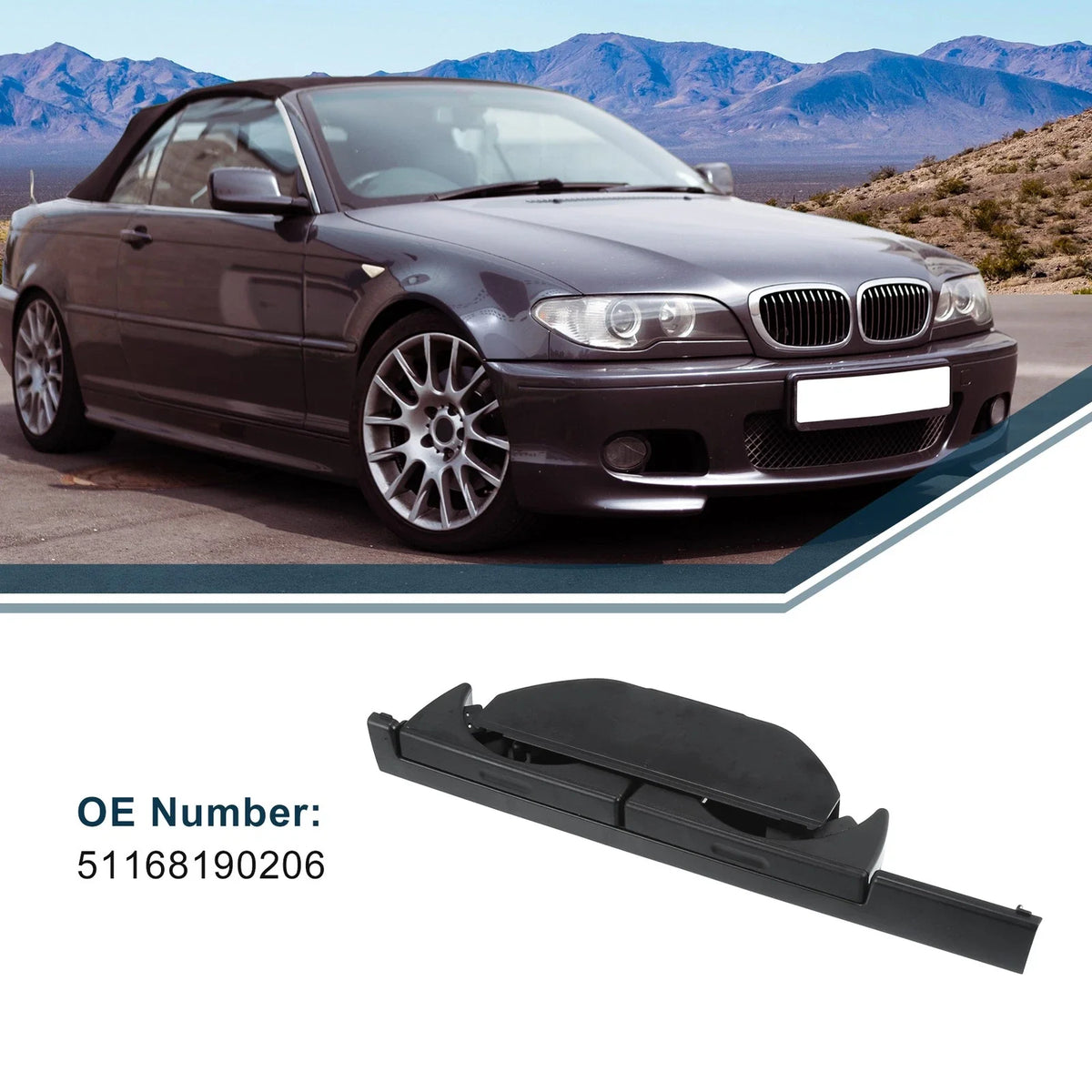 Cup Holder for BMW E39 525i 525iT 528i 530i 540iT (1996–2003) No. 51168190206