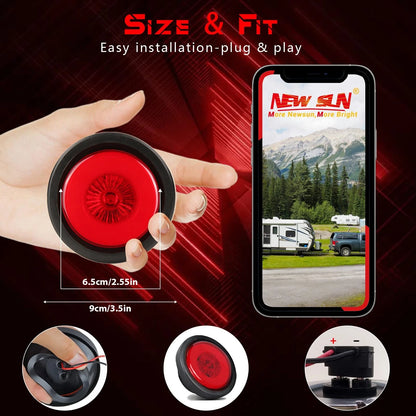 2X 2.5 Inch Round LED Marker Lights, IP67 Waterproof for Trailer, Truck