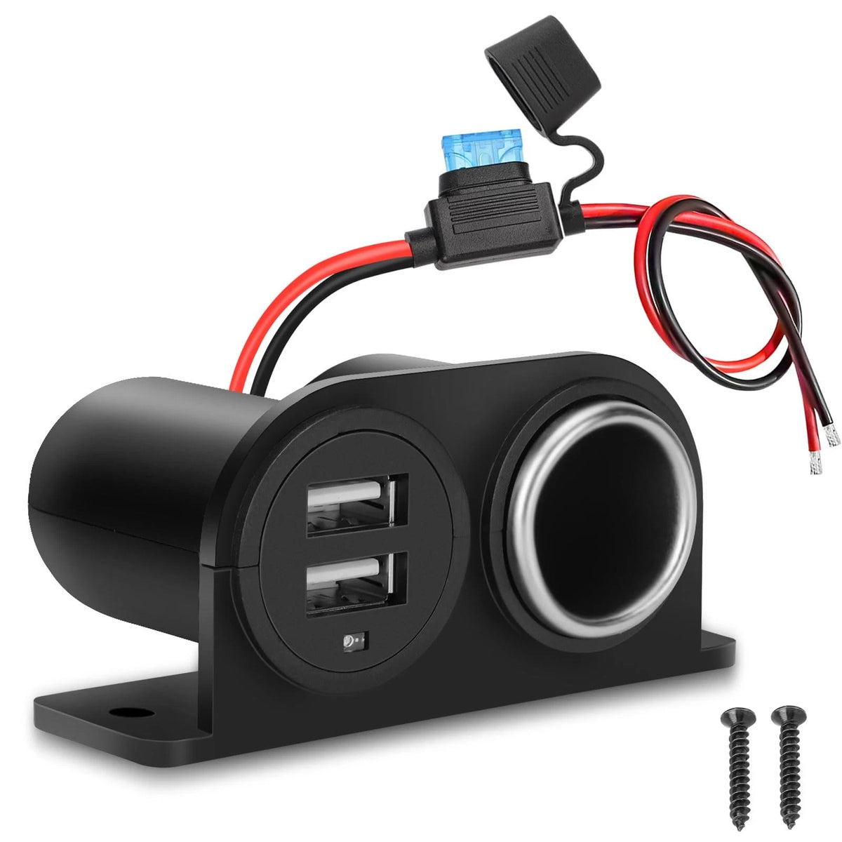 1PCS Dual USB Outlet Cigarette Lighter Socket Splitter for Universal Use