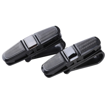 2X Universal Car Sun Visor Glasses Clip Carbon Fibre Holder
