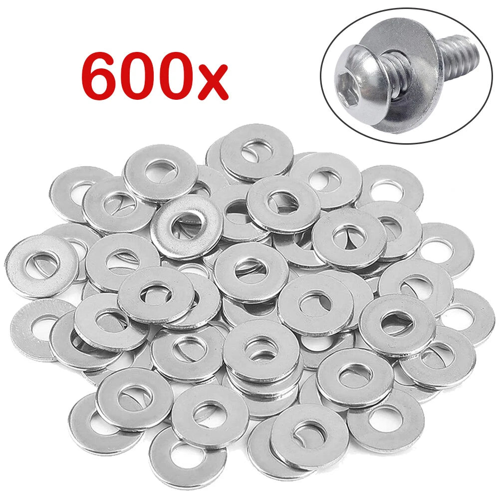 600PC 1/4" Stainless Steel Flat Washer for Marine Applications