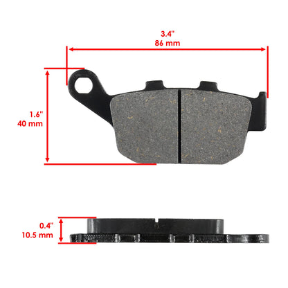 Rear Brake Pads for Honda NT650 Hawk 650 GT (1988–1991) HU8476MP144LR