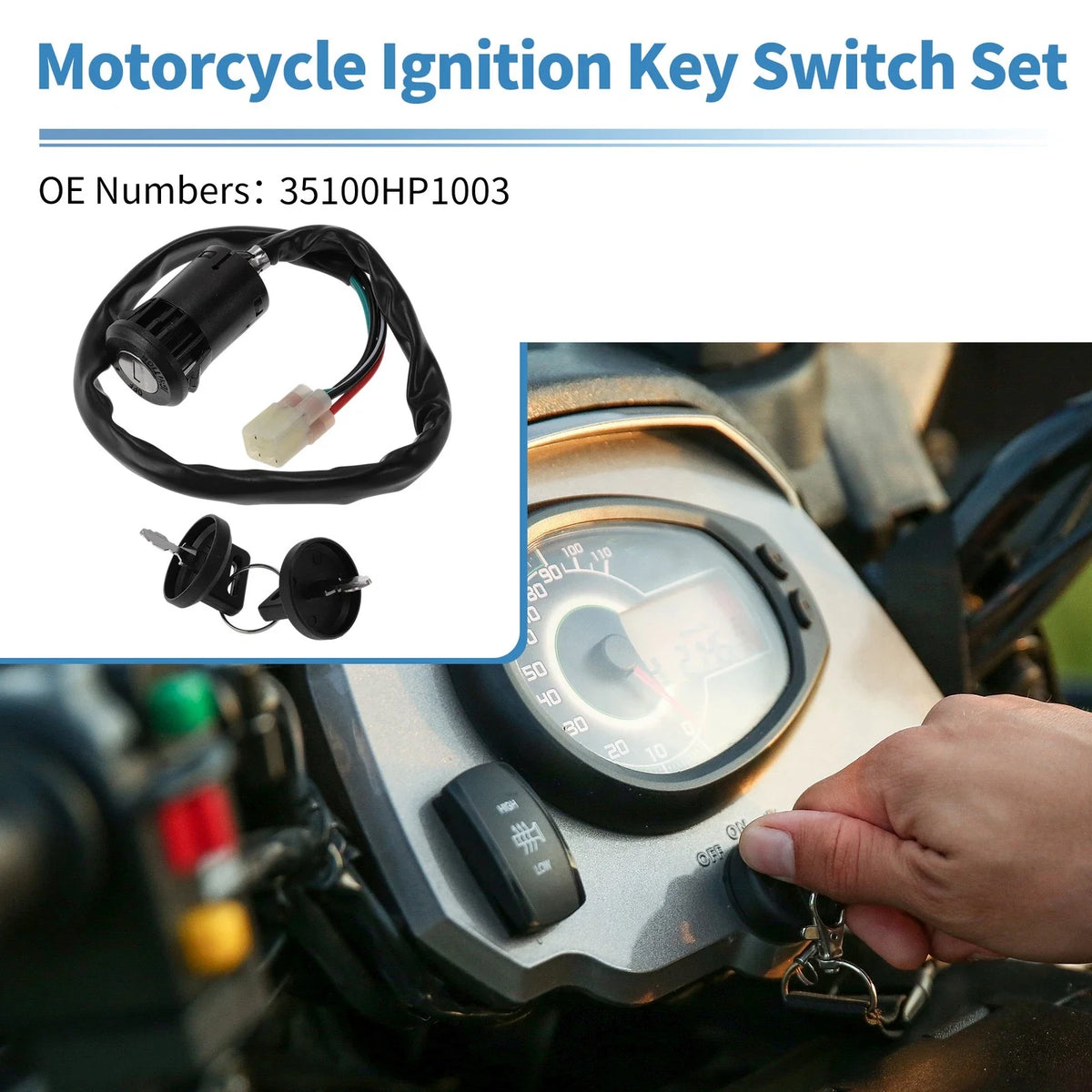 Ignition Key Switch No. 35100HP1003 for Honda Sportrax 450 TRX450R (2004–2005)
