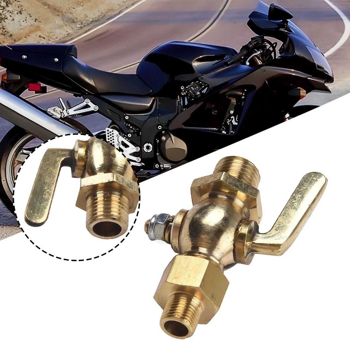 Brass Petcock Fuel Tap 1/8-1/4 for Vintage Motorcycles (Fits )
