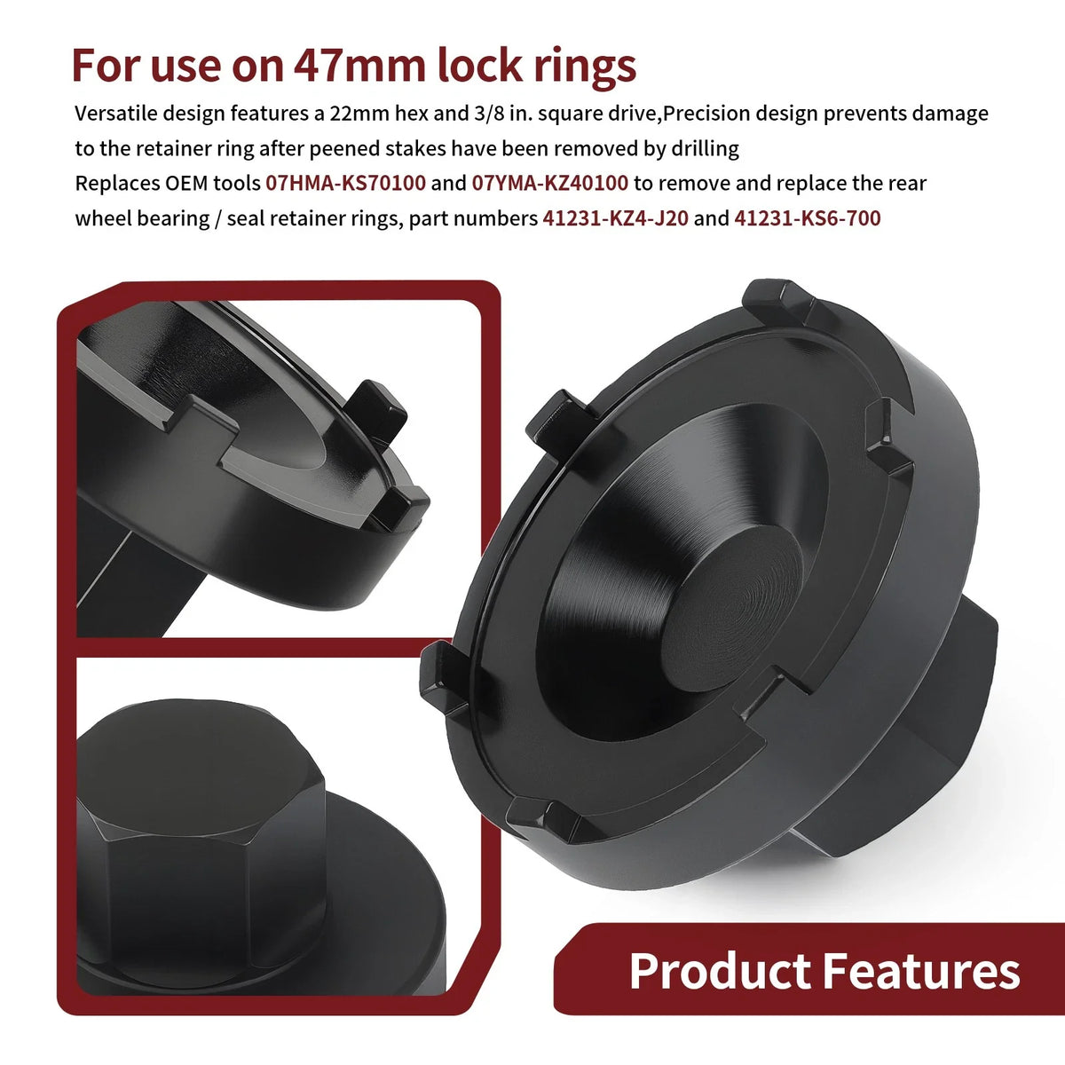 47mm Seal Bearing Retainer Tool 08-0256 for Honda CRF250RX (2019–2024)