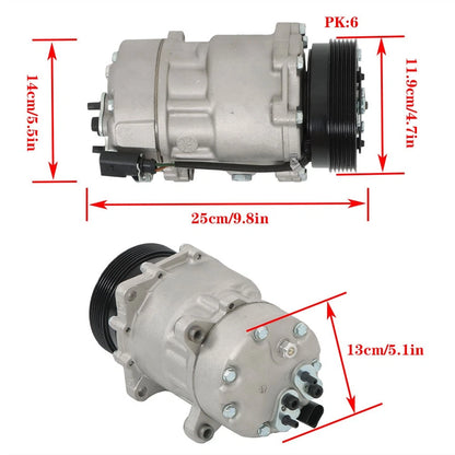 A/C Compressor with Clutch for VW Jetta Golf Beetle (2001–2005) BCK7084K, 1J0820803B, 1J0820803L, 1J0820803F