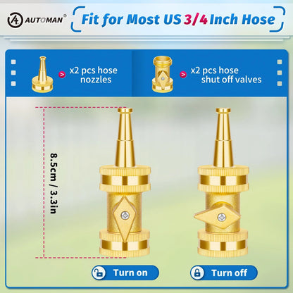 Set of 4 Brass Hose Nozzles for Automan High Pressure Jet
