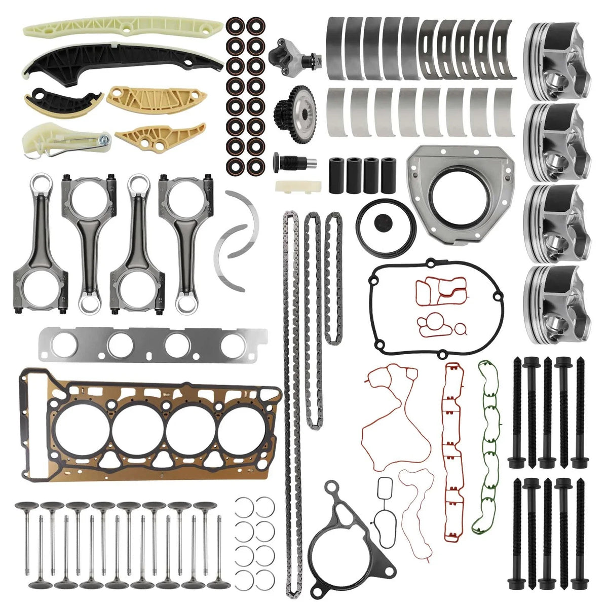 Engine Overhaul Pistons & Rods Kit for Audi VW 2.0 TFSI A4 Q5 Jetta (2008–2016)