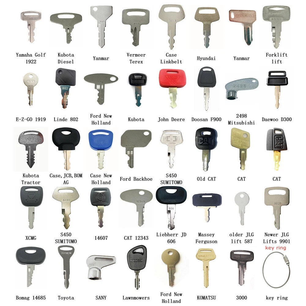 Ignition Key Set for JCB Hyundai Nagano Kobelco JD Yamaha Sumitomo
