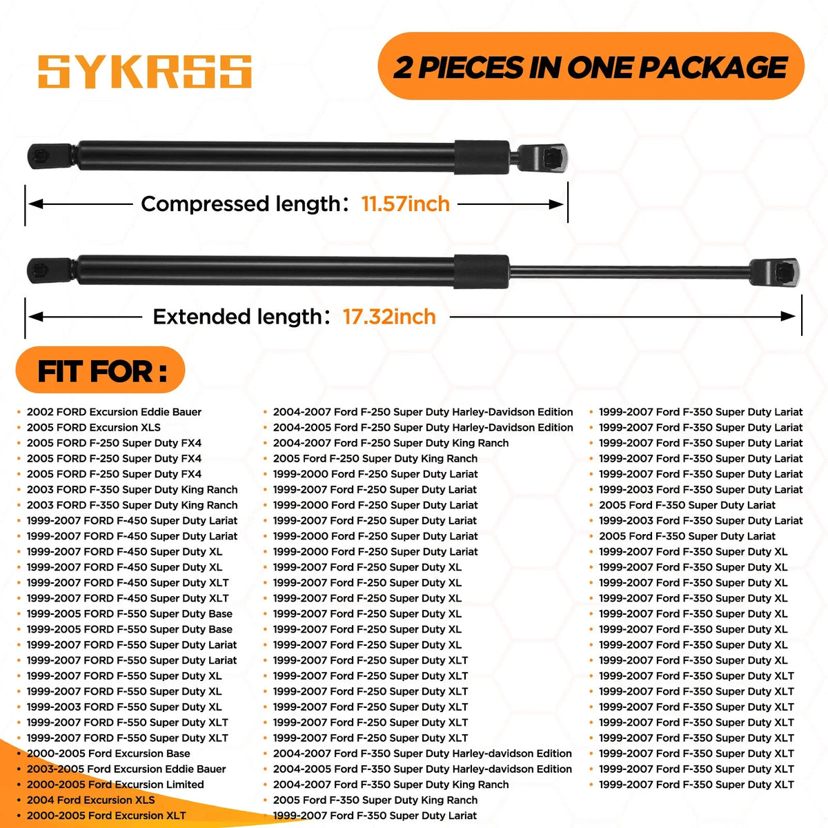 2X Front Hood Lift Supports For Ford Excursion F-250 F-350 1999–2007