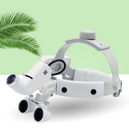 3.5X Binocular Loupes Magnifier Headband with LED Headlight