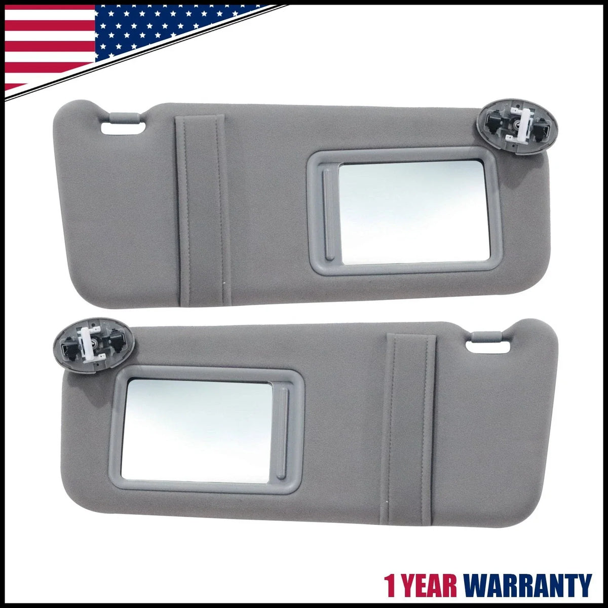 Sun Visor Pair Left & Right for Toyota Camry (2006–2011) Gray