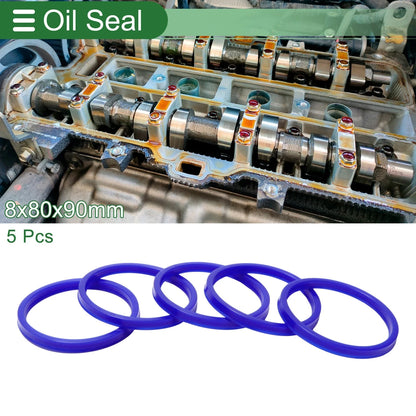 Set of 5 Oil Seal Rotary Shaft Seal 80x90x8mm High Pressure