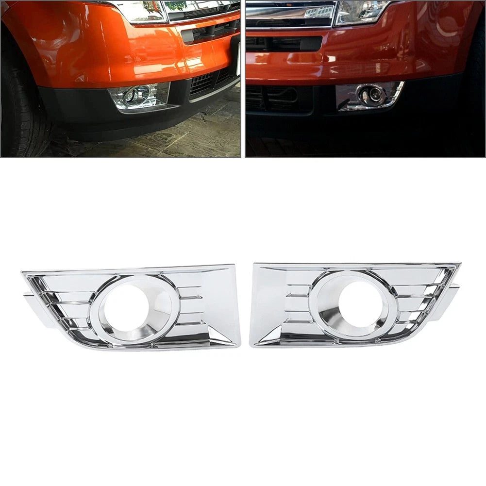 2X Front Bumper Fog Light Bezel Chrome for Ford Edge (2007–2010)