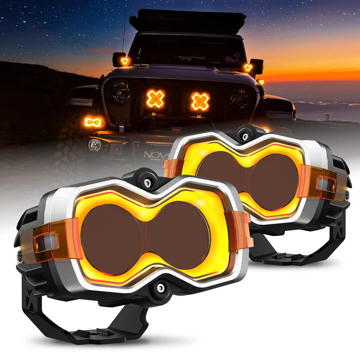 2X 4.5" LED Work Pod Lights for Jeep (Off Road Adventure)