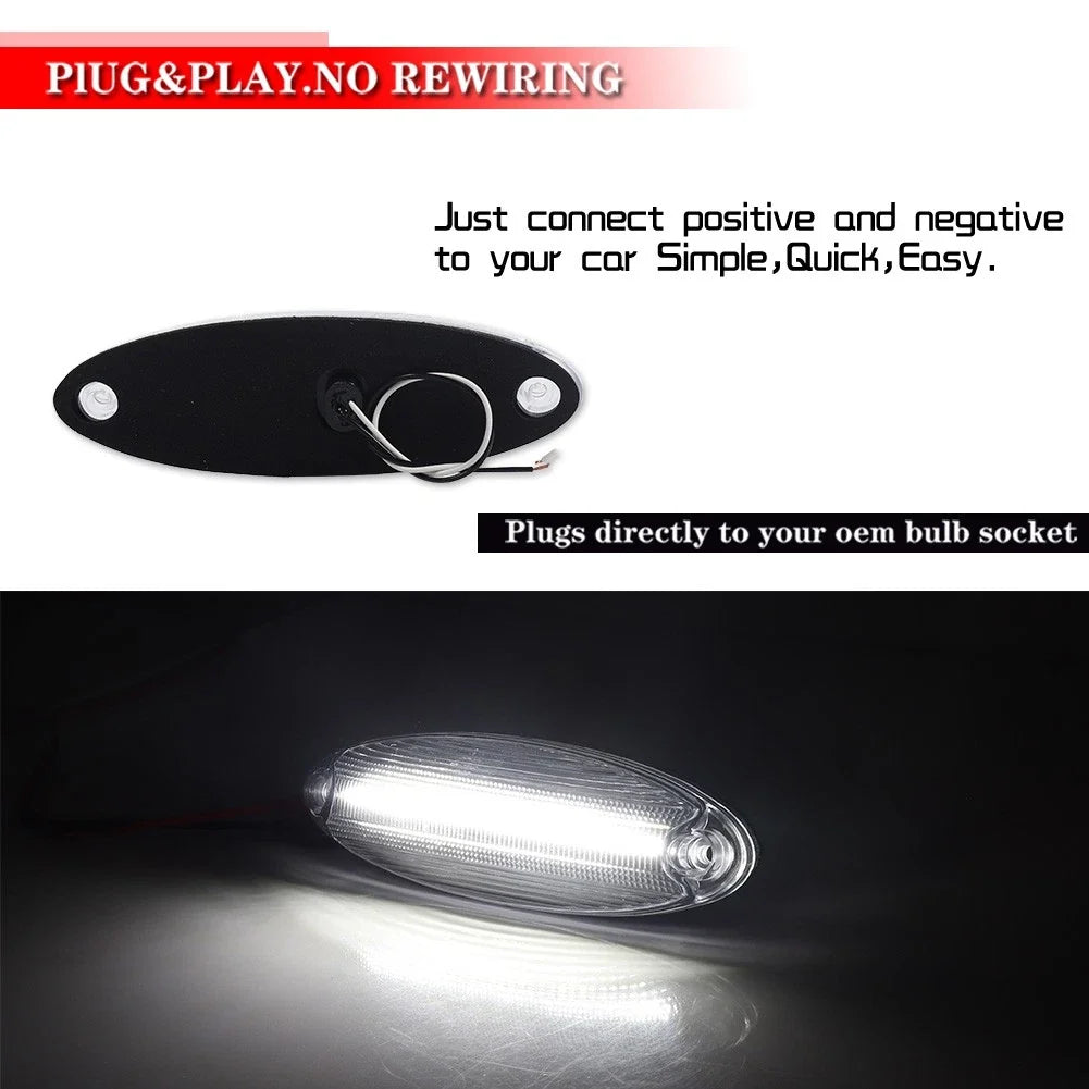 5X Clear White LED Roof Clearance Marker Lights for Freightliner Cascadia (2008–2023)