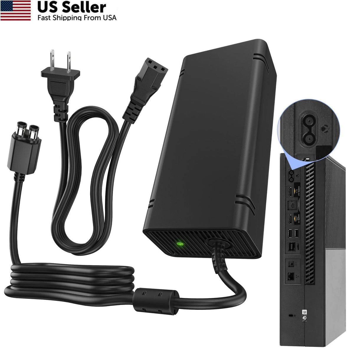 AC Adapter for Xbox 360 Slim (135W Power Supply Brick)