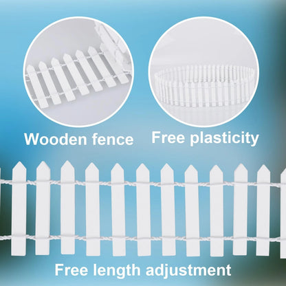 2X Mini Fairy Garden Fence for Decorative Picket (35.43in Long)