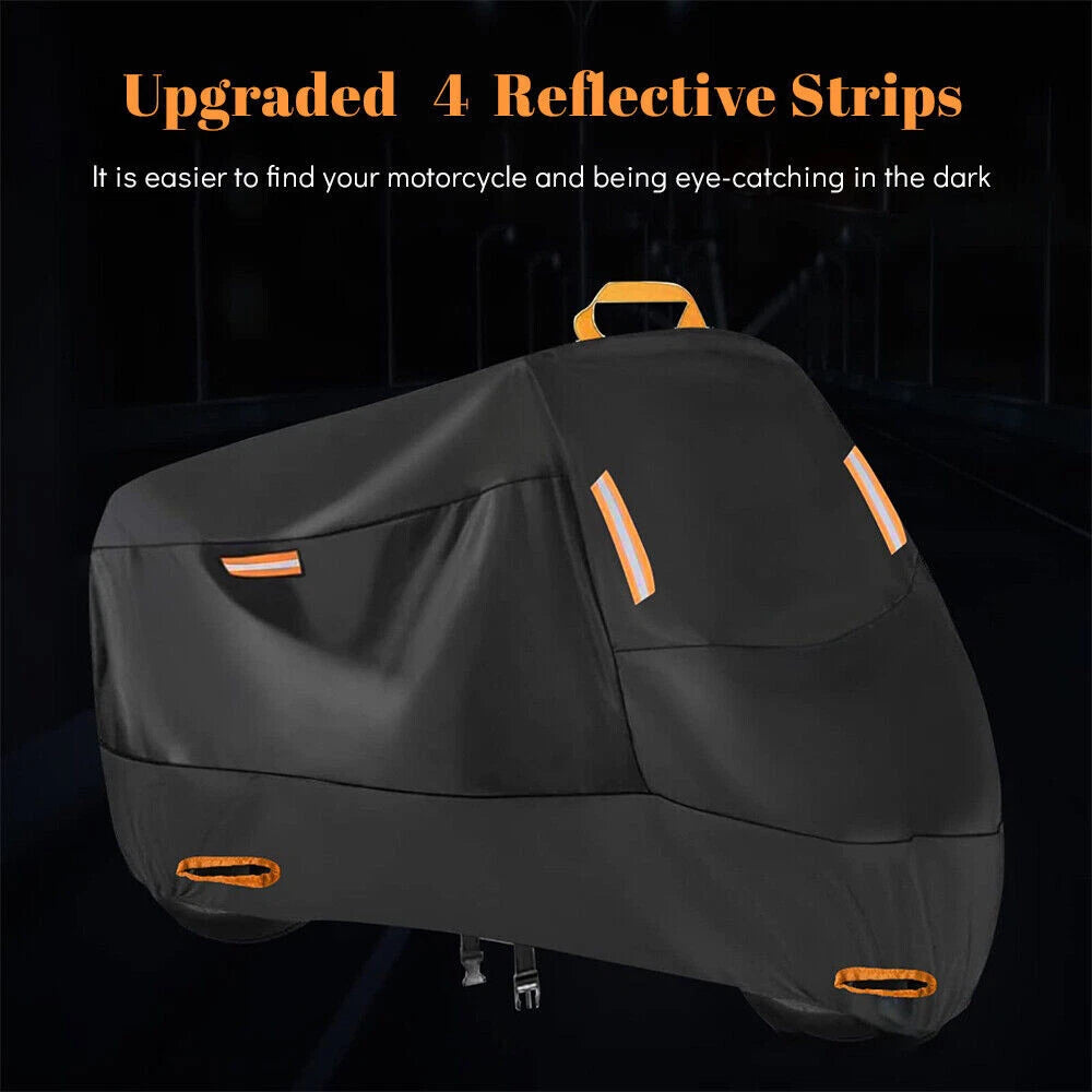 2X Waterproof Heavy Duty Motorcycle Cover for Winter Outside Storage