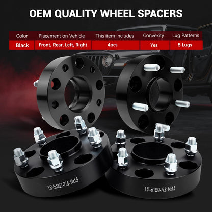 1.5" Hubcentric Wheel Spacers Set of 2 for Dodge Ram 1500 (2012–2018) 5x139.7mm