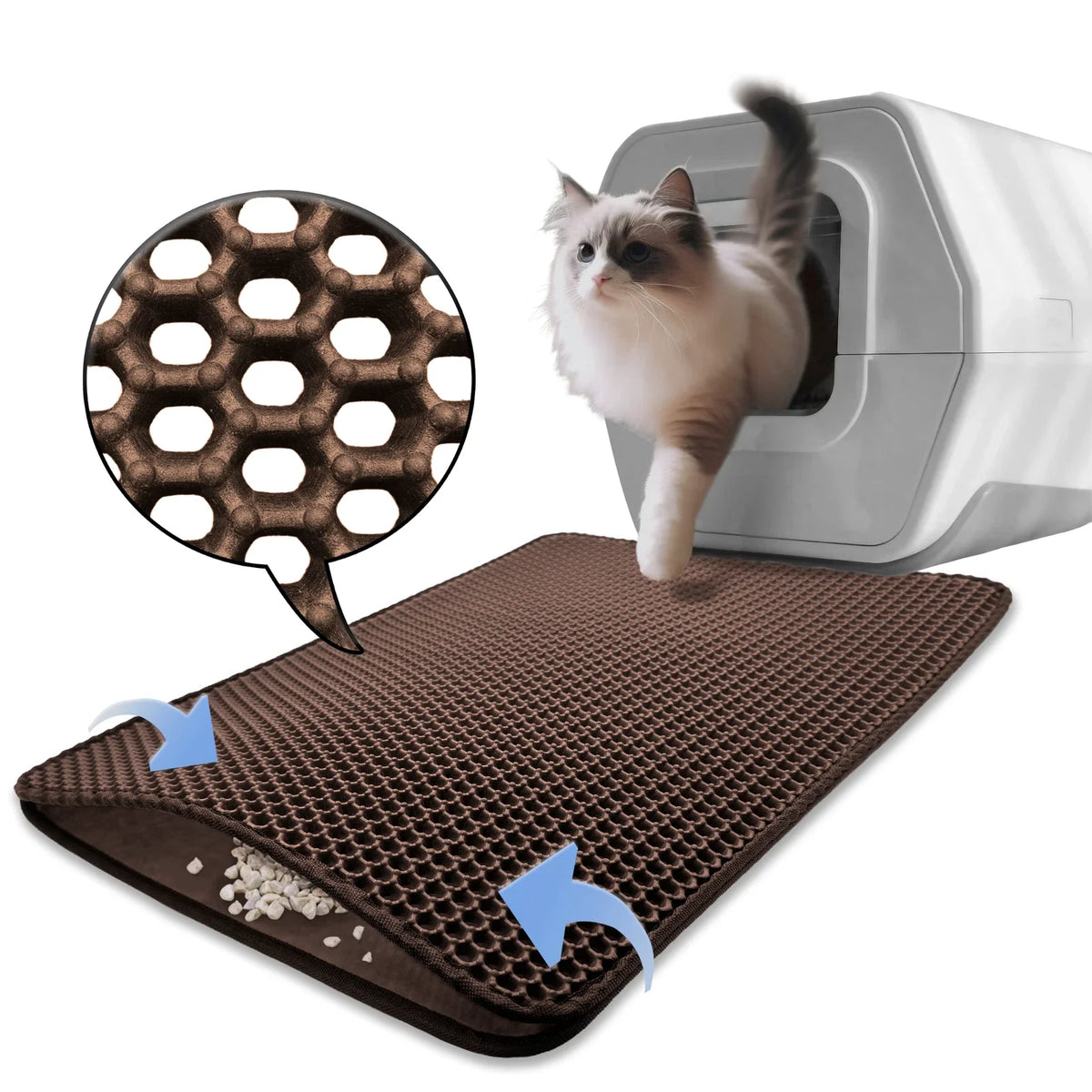 Double Layer Cat Litter Mat for Brown Cat (65X55) - EVA Foam Rubber