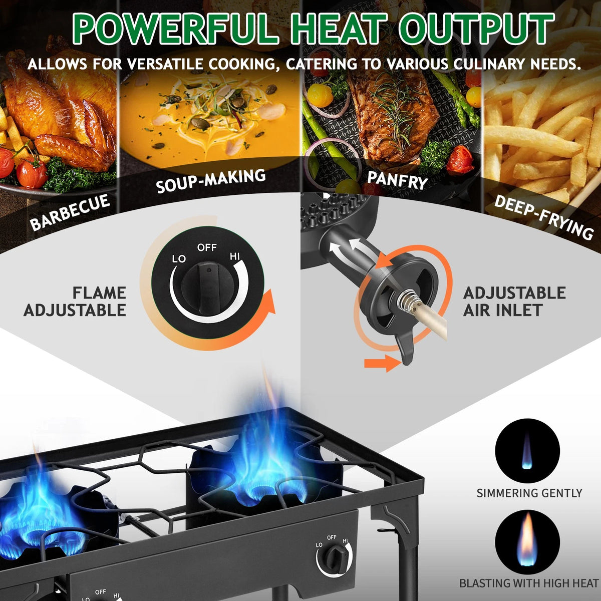 2X Outdoor 150000 BTU Propane Double Burner Stove Portable Cooker BBQ Grill