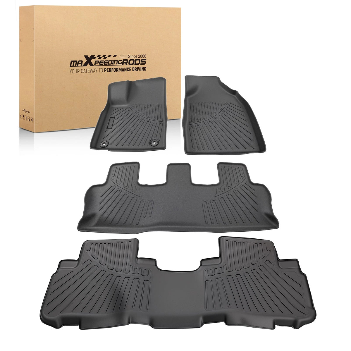 Set of 4 Black Floor Mats Liner for Toyota Highlander (2014–2019) HKWIVL