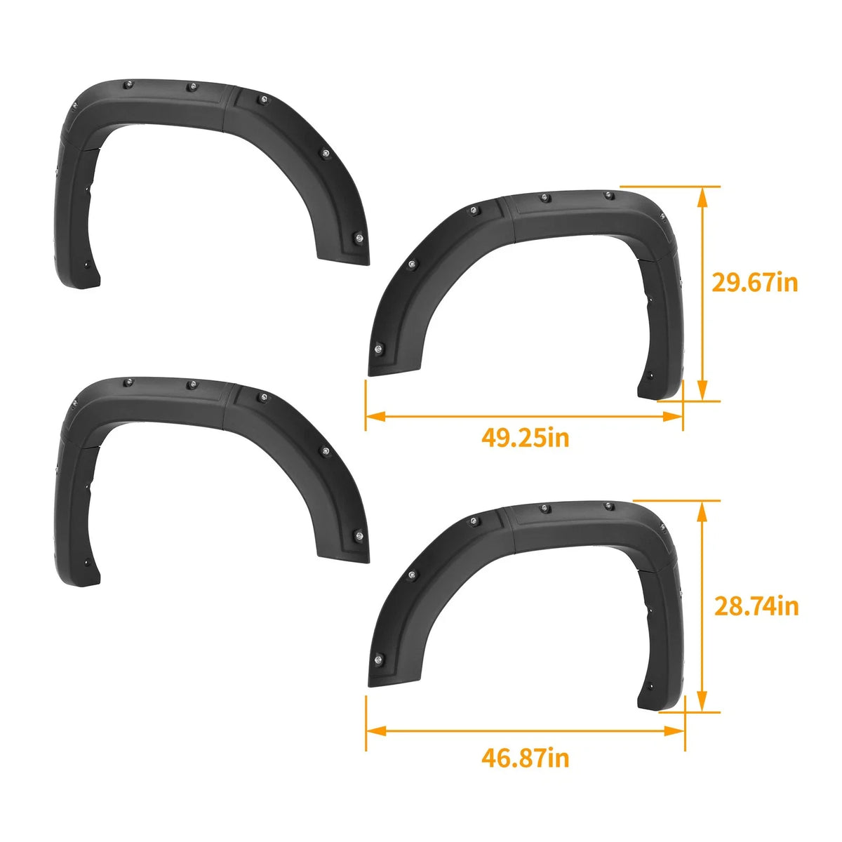 Set of 4 Fender Flares for GMC Sierra 1500 (2019–2025) 4WD/2WD