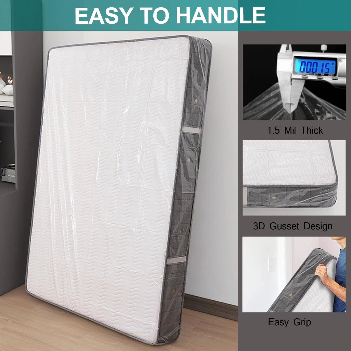 Heavy Duty Waterproof Mattress Bag for Queen King (78x14x100)