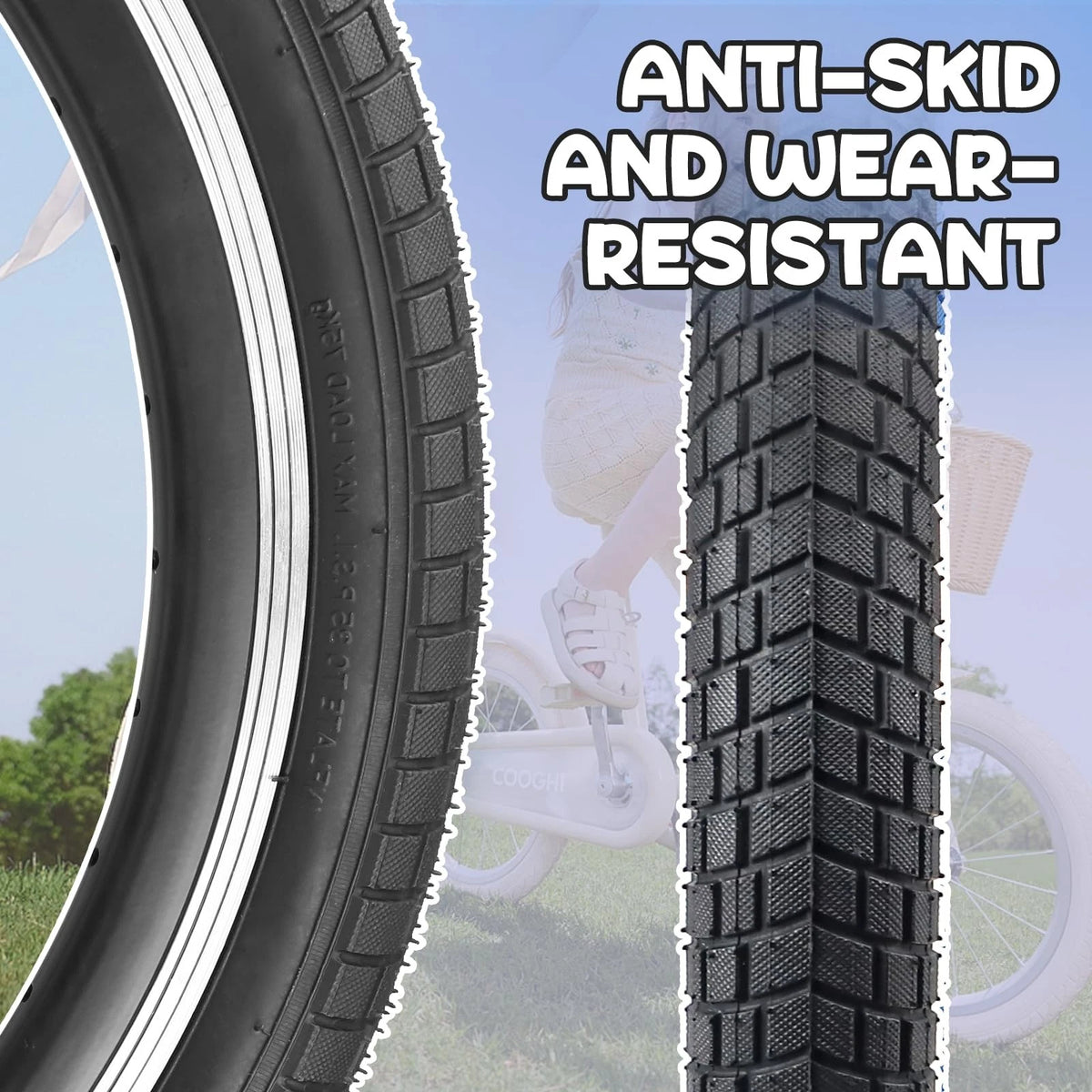 Set of 2 Balinge 20x2.125 Tires with Tubes and Levers for 20" Bikes (20")