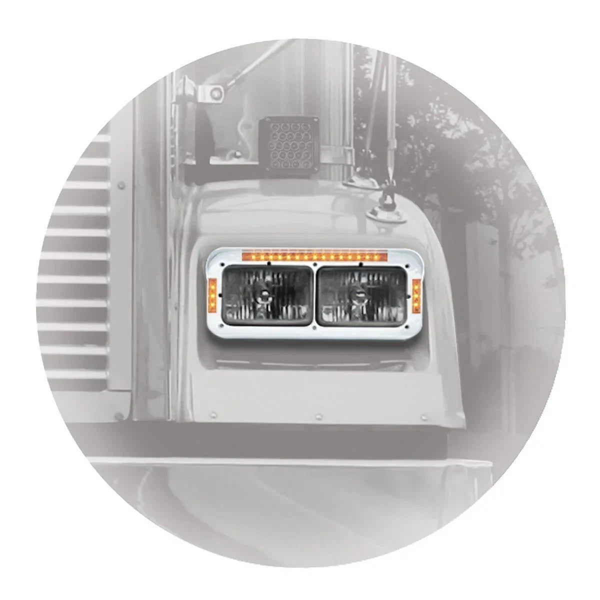 Dual Rectangular Headlight Bezel for - 21 LEDs, GG#87596