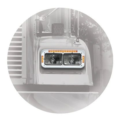 Dual Rectangular Headlight Bezel for - 21 LEDs, GG#87596