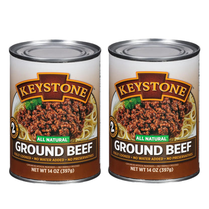 2X Fully Cooked Ground Beef Canned 28 Oz - Shelf Stable Survival Food