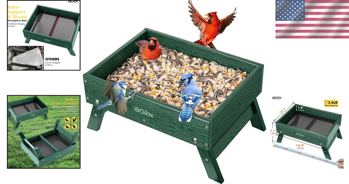 3.6LB Platform Bird Feeder - Attracts Birds, Safe for Home