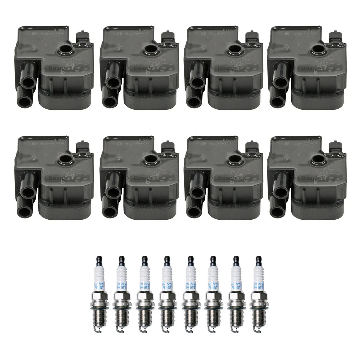 Set of 8 Ignition Coils & Spark Plugs for Mercedes C215 W210 W220 V8
