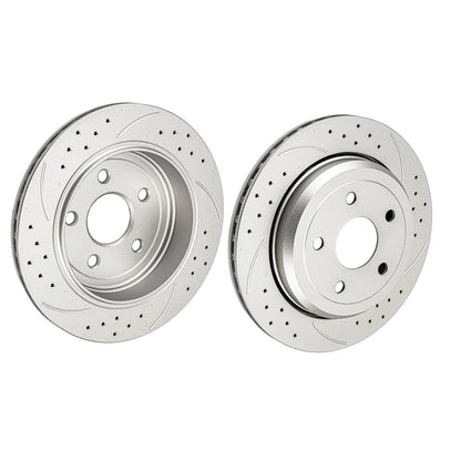 Rear Drilled Slotted Brake Rotors for Jeep Grand Cherokee and Dodge Durango (2011–2020)