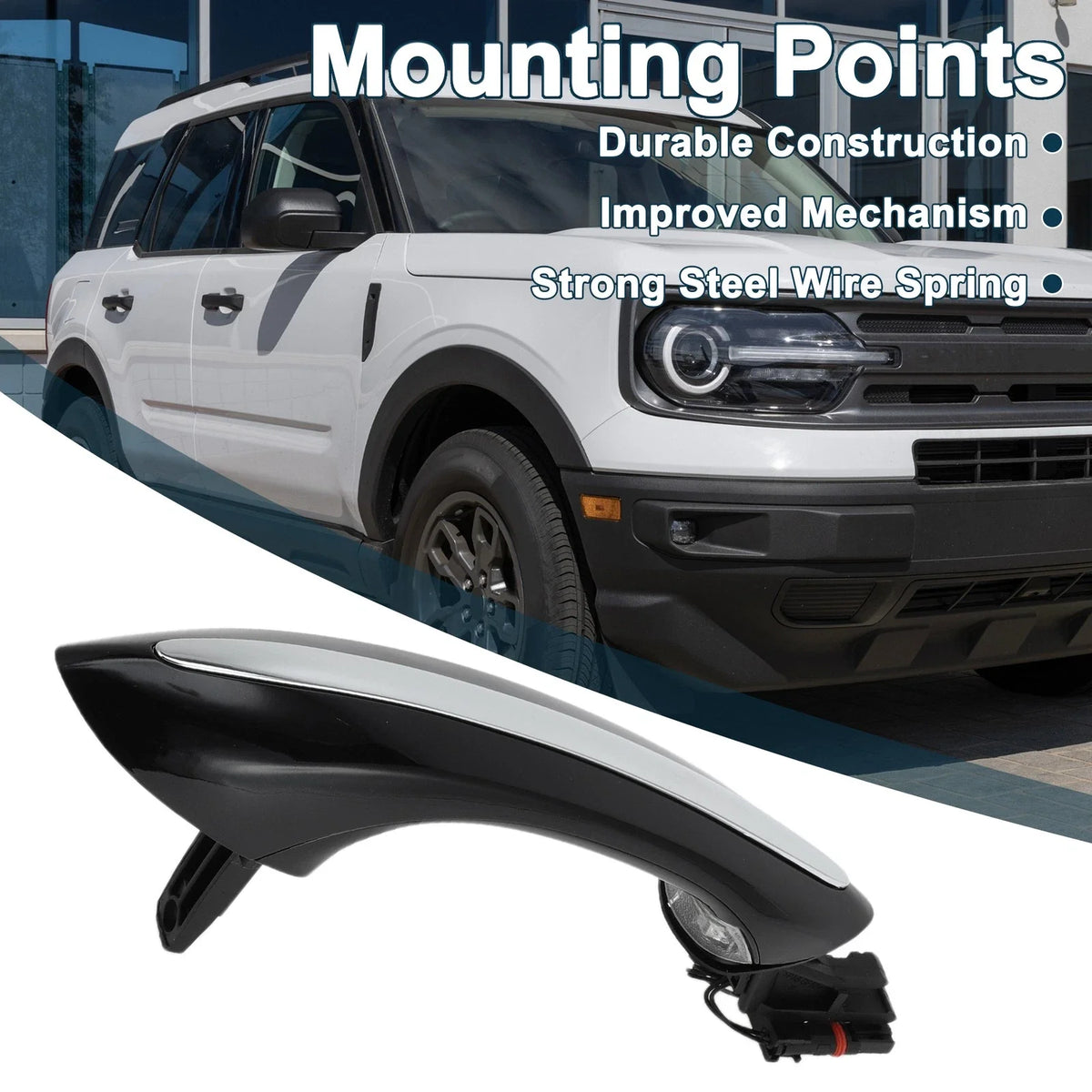Rear Right Exterior Door Handle for BMW F07 F10 Black Silver Tone