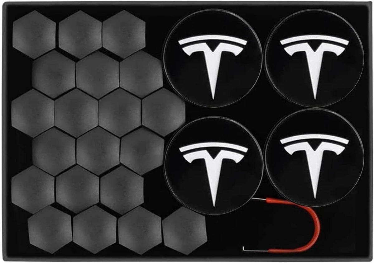 Wheel Hub Caps for Tesla Model 3 Y S X (2017–2023) - Silver Matte