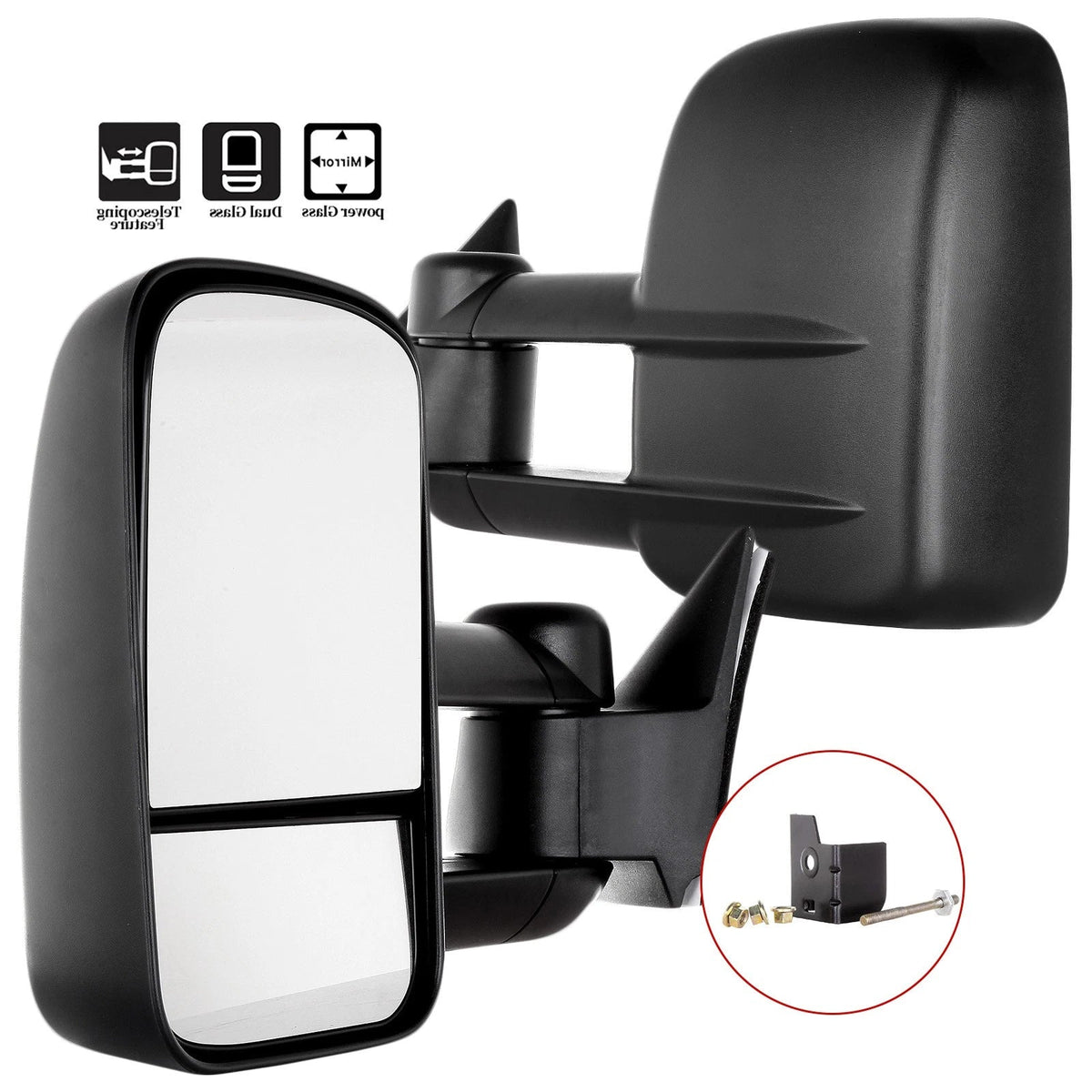 Power Towing Mirrors Pair for Chevy GMC C/K 1500/2500/3500 (1988–1998)